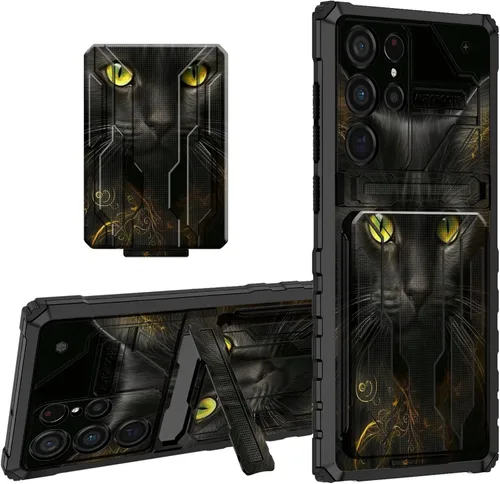 Vista 42 de Funda protectora de TPU suave para Samsung Galaxy A03S con soporte para tarjeta de crédito y soporte de doble capa de policarbonato duro de TPU
