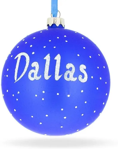 Vista 7 de Dallas, Texas - Adorno navideño de bola de cristal de 4 pulgadas