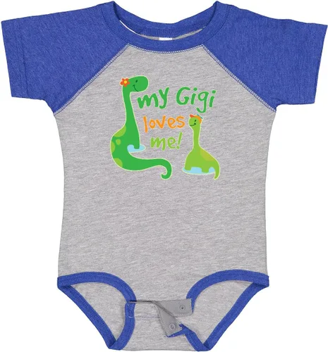 Vista 20 de inktastic My Gigi Loves Me Grandson - Body de dinosaurio para bebé 0020 Blanco