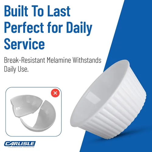Vista 5 de Carlisle FoodService Products 084302 SAN Ramequin estriado, capacidad de 1 oz, blanco (caja de 48)