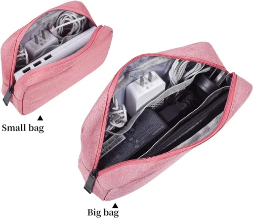 Vista 3 de Organizador de accesorios electrónicos, bolsa de almacenamiento de accesorios electrónicos pequeños y duradera, compatible con cargador de laptop