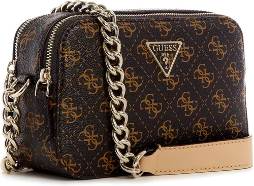 Vista 2 de GUESS Noelle - Cámara cruzada para mujer, logotipo marrón, talla única de EE. UU, marrón (Brown Logo)