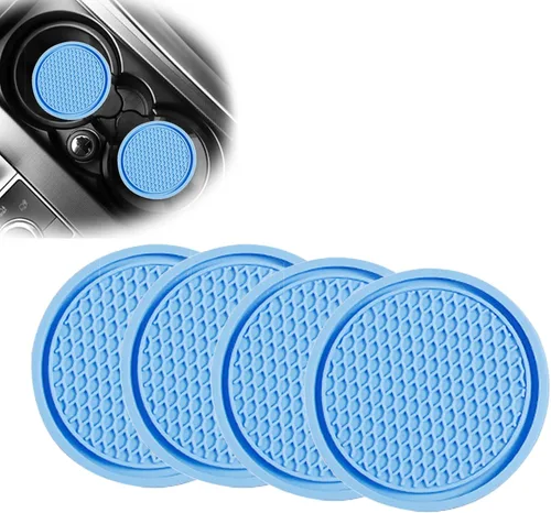 Vista 7 de Paquete de 4 posavasos para automóvil, portavasos universales para automóvil, posavasos suaves de silicona para portavasos de automóvil, adecuados