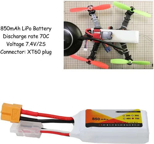 Vista 7 de 70C LiPo Batería 2s lipo Alta Tasa de Descarga Profesional Portátil Enchufe 850mah 2S Reemplazo RC Coche LiPo Batería 2S 650mah para RC Toy Store