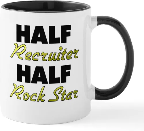 Vista 5 de CafePress Half Recruiter Half Rock Star Tazas Taza de café de cerámica de 11 oz (11.0 fl oz)