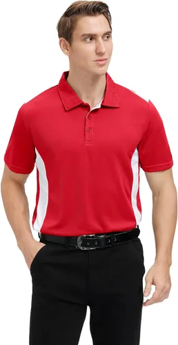 Vista 4 de Corna Men's Big and Tall Golf Polo Shirts Moisture Wicking Performance Dry Fit Collared Shirts for Men L-6XL