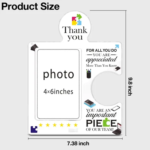 Vista 2 de Regalos de agradecimiento para empleados, marco de fotos de equipo de 4 x 6 pulgadas, regalos de agradecimiento para compañeros de trabajo, regalo