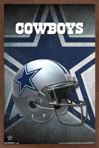Vista 15 de Trends International NFL Dallas Cowboys - Póster de pared con casco 16, 14.725 x 22.375 pulgadas, versión enmarcada de madera de granero Versión