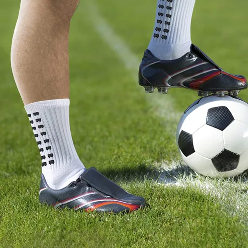 Vista 5 de Calcetines de fútbol para hombre almohadillas antideslizantes de agarre para fútbol baloncesto calcetines de agarre deportivo 4 pares B0BDF3FTVL