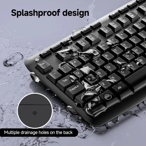 Vista 5 de Redragon - Teclado inalámbrico, teclado ergonómico inalámbrico de tamaño completo de 2.4G con 10 teclas multimedia individuales, resistente a