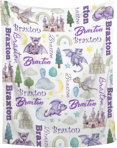Vista 10 de Manta colorida de dragón, regalos para mujeres, niñas y amantes de los dragones, decoración para cama, sofá, sofá y sala de estar, 30 x 40 pulgadas