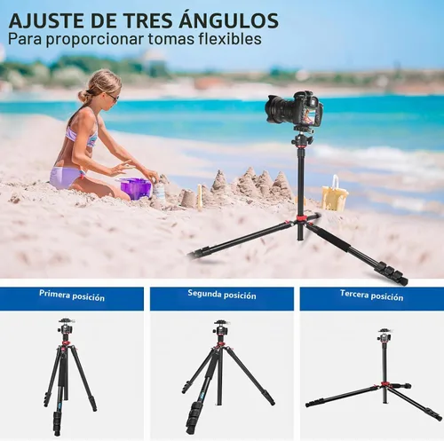 Vista 7 de CAVIX - Trípode de viaje CAVIX de 78 pulgadas para cámaras, trípode de 78 pulgadas, trípode ligero con cabezal de bola de 360 grados que carga hasta