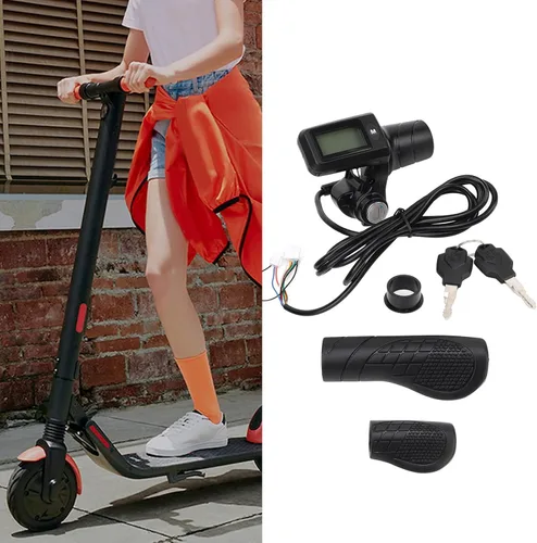 Vista 5 de Alomejor Empuñadura de acelerador de scooter eléctrico, pantalla LCD, diseño de medio acelerador, acelerador de bicicleta eléctrica de 0.886 in