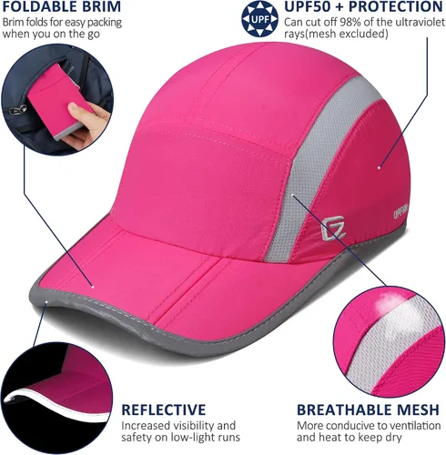 Vista 2 de GADIEMKENSD Sombrero reflectante plegable para exteriores, diseño sin estructura, protección solar UPF 50+, sombreros deportivos para mujeres