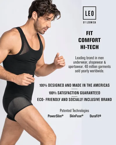 Vista 6 de Body completo de compresión con control de abdomen faja moldeadora postquirúrgica para hombre