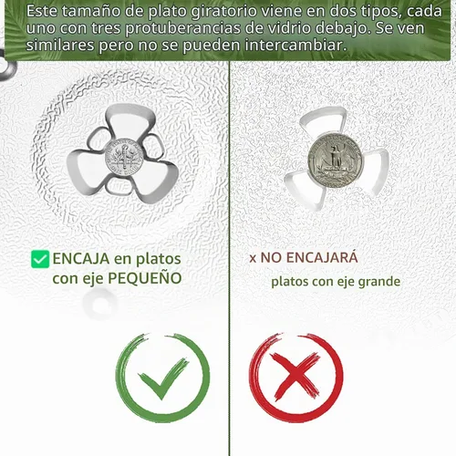 Vista 4 de Plato giratorio para microondas de 10.5 pulgadas compatible con Emerson 252100500497, placa de vidrio de repuesto para microondas de 10 1/2 pulgadas