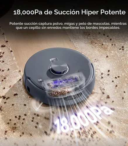 Vista 5 de NARWAL Freo Z10 Ultra Robot Aspiradora y Fregona Combo, Cámaras Duales RGB y Chips, Evitáción AI, Limpieza Profunda de Esquina a Borde 8N, Gris Freo