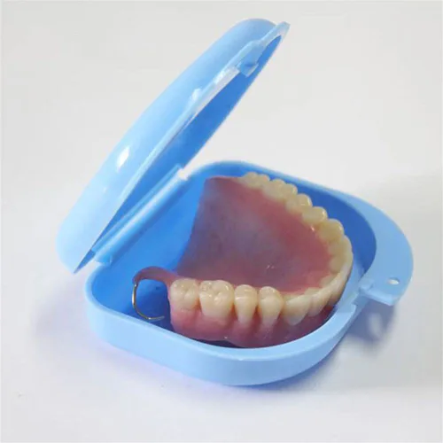 Vista 2 de AKOAK 2 fundas de almacenamiento de protección oral, funda de almacenamiento de dentaduras postizas, con orificio de ventilación, adecuada