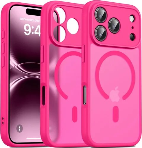 Vista 45 de Oterkin Funda magnética para Samsung Galaxy A17 mate, funda de teléfono A17 compatible con MagSafe esmerilada, translúcida, a prueba de golpes Negro