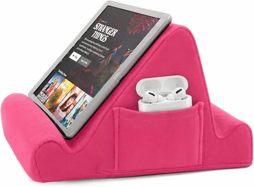 Vista 11 de Brookstone - Soporte para tableta de mesa de regazo con espuma viscoelástica, sostiene teléfonos, iPads, lectores de libros electrónicos, 2 ángulos