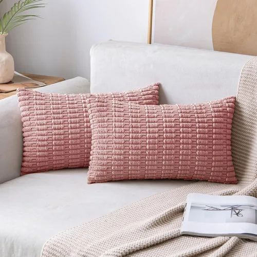 Vista 95 de MIULEE - Paquete de 2 fundas de cojín decorativas de corduroy, modernas y boho, suaves, con rayas, decoración del hogar, sofá, sala de estar, sillón