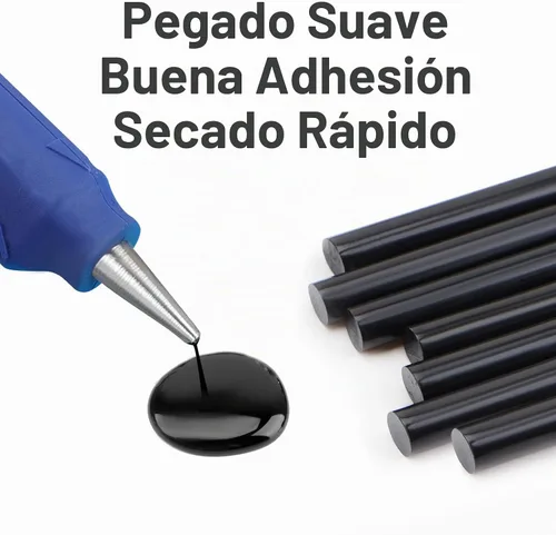 Vista 3 de ENPOINT Barras de pegamento caliente negras mini, 0.276 x 7.874 in de largo para manualidades, paquete de 36 barras de pegamento adhesivas de tela