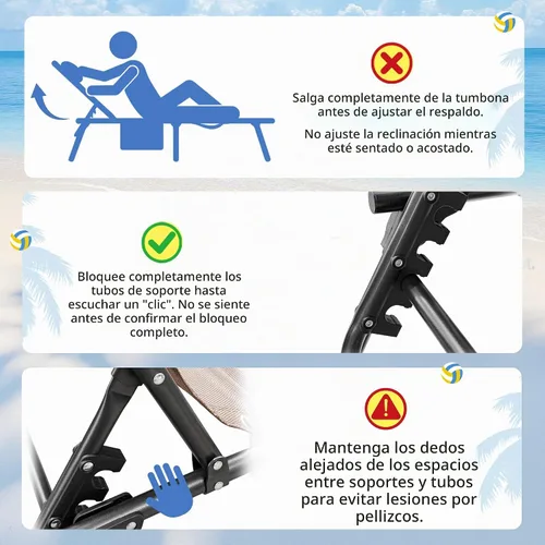 Vista 8 de Flamaker Silla de Tumbona Plegable Ajustable en 5 Posiciones, Silla para Tomar el Sol con Bolsillo Lateral, Silla de Bronceado al Aire Libre