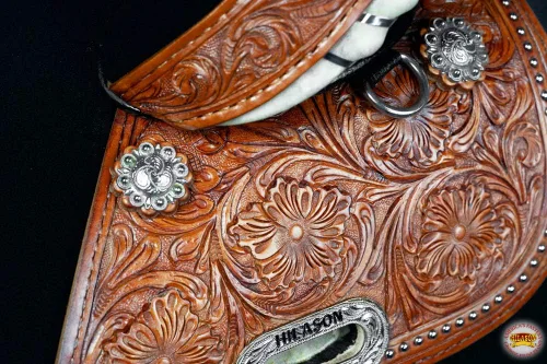 Vista 6 de HILASON Western Horse Saddle Treeless Trail Barrel Leather for Horses