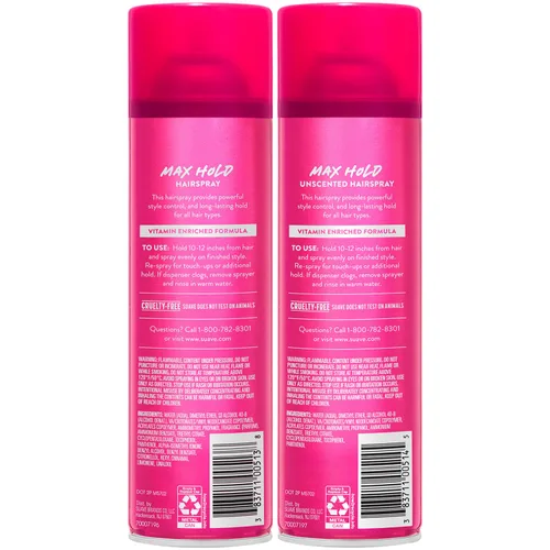 Vista 8 de Suave Laca para el cabello, Max Hold Variety paquete de 4 – Laca perfumada + sin perfume, 11 oz Ea