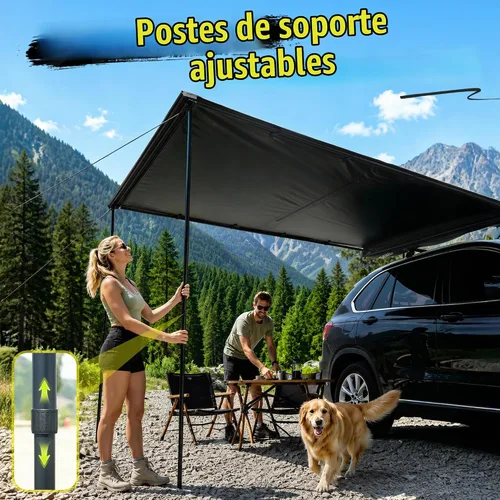 Vista 6 de WildFinder Toldo retráctil para automóvil de 8.2 x 6.6 pies, parasol impermeable para SUV