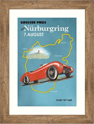 Vista 16 de Amanti Art Impresión artística enmarcada para pared, 24 x 20 pulgadas, Nurburgring Motorcycle Racing por Mark Rogan, arte de pared deportivo
