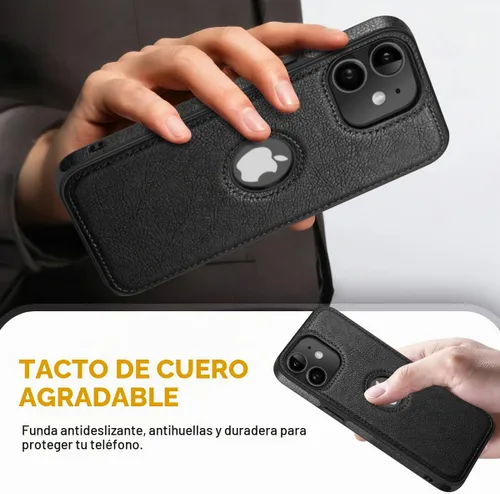 Vista 3 de Diseño compatible con iPhone 11, funda de cuero de lujo vintage, delgada, antideslizante, agarre suave, a prueba de golpes, funda protectora (2019)