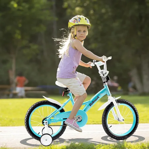 Vista 10 de Bicicleta para niños de 14, 16 y 18 pulgadas para niños y niñas de 3 a 9 años, bicicleta infantil con campana y ruedas de entrenamiento, múltiples