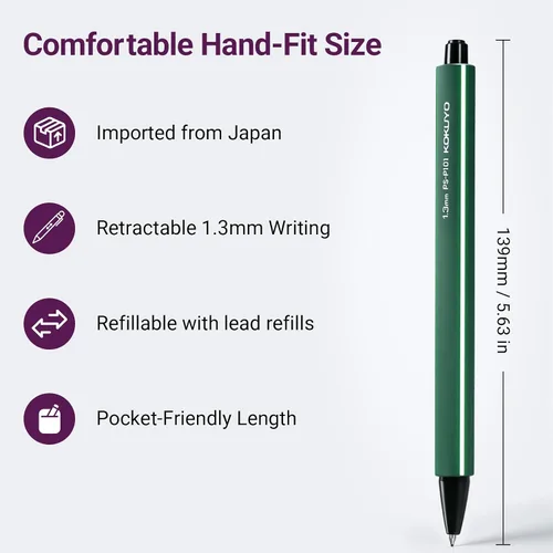 Vista 2 de Kokuyo Enpitsu Portaminas Mecánico, Lápiz Sharp, 1.3 mm, Negro, Importación de Japón (PS-P101D-1P)