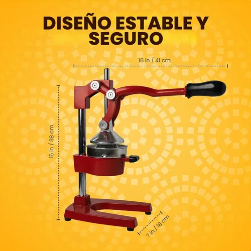 Vista 6 de Machika Exprimidor manual de naranja Exprimidor de jugo de naranja fácil de limpiar y resistente Exprimidor profesional de cítricos