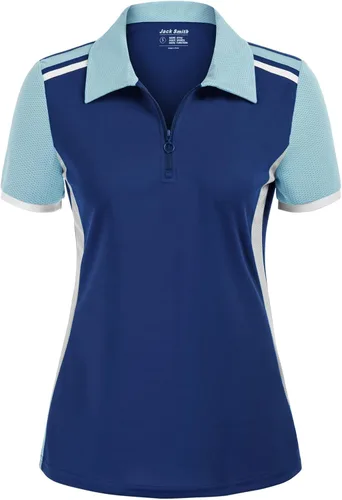 Vista 2 de JACK SMITH Camisas de golf de manga corta para mujer ajuste seco absorben la humedad