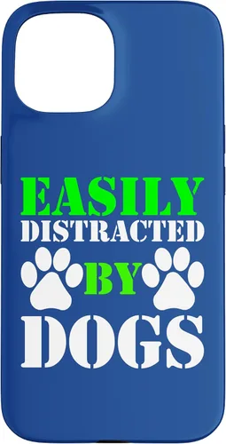 Vista 6 de Easily Distracted by Dogs for Puppy Dog Lover Funny Dog Paw Case for iPhone 16