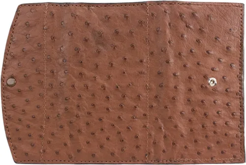 Vista 3 de Cartera de mano de piel auténtica de avestruz hecha a mano