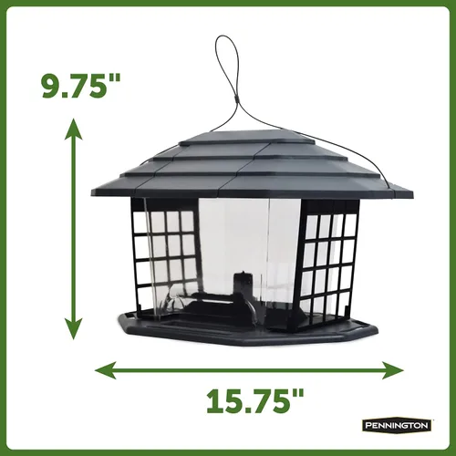 Vista 2 de Pennington Earth Smart EcoBistro - Comedero para pájaros, color gris, 5 libras