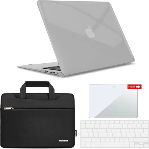 Vista 10 de IBENZER Compatible con la versión antigua MacBook Air de 13 pulgadas (versión 2010-2017). Modelos: A1466 A1369, carcasa rígida, bolsa y cubierta