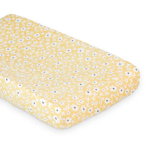 Vista 7 de lulujo Funda para cambiador de bebé, 100% muselina de algodón, tamaño estándar, 32 x 16 pulgadas, margaritas
