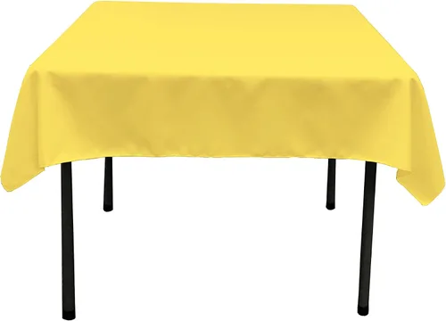 Vista 122 de LA Linen. Mantel cuadrado de popelina de poliéster