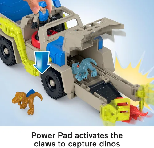 Vista 3 de Fisher-Price Imaginext Jurassic World - Juego de juguetes de dinosaurio de pista y transporte para juegos de simulación para niños a partir de 3 años