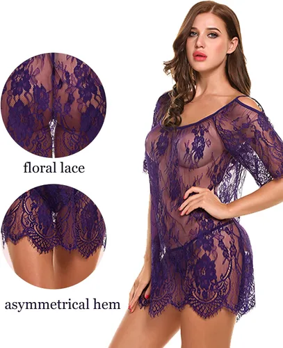 Vista 5 de Avidlove Camisolas de encaje para mujer, lencería mini babydoll S-4XL