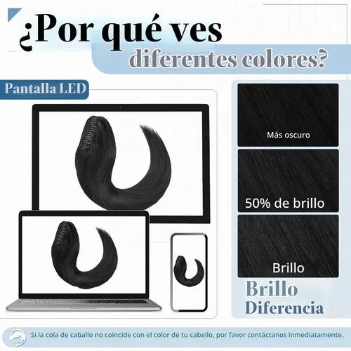 Vista 5 de SEGO - Extensión de cola de caballo de cabello humano con pinza de 14