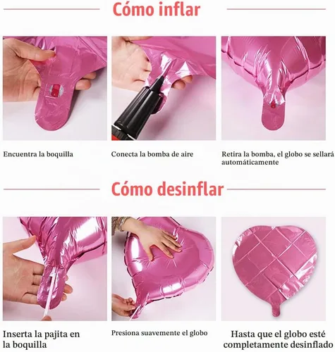 Vista 5 de 20 globos de corazón rosa y plateado de 18 pulgadas, globos de papel de aluminio de Mylar en forma de corazón, globos de aluminio metálico, globos