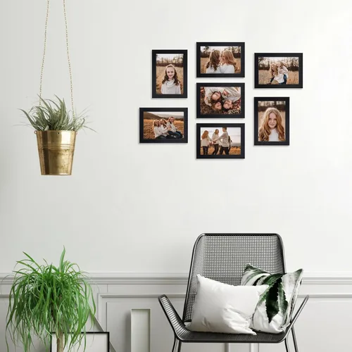 Vista 6 de Giftgarden Marco para fotos de 3.5 x 5 pulgadas, marco delgado negro de 3 por 5 para exhibición en pared o mesa, individual