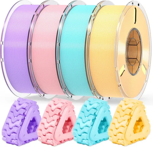 Vista 26 de Silk Rainbow 3D Printer Filament 1.75mm Multi-Color PLA Filament Fast Color Change Candy Color 3D Printing Filament, 1kg Spool Color caramelo