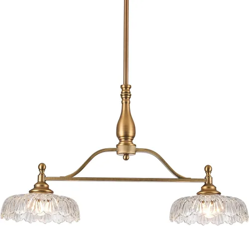 Vista 11 de HDDFL Candelabro de cristal colgante de techo 2 luces lámpara colgante para dormitorio sala de estar Mater sala pasillo
