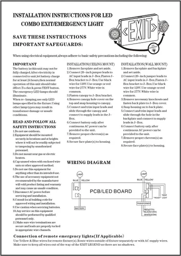 Vista 9 de Combo de luz LED de emergencia y señal de salida, señal de salida verde, luz de salida de emergencia certificada UL, lámparas ajustables con batería